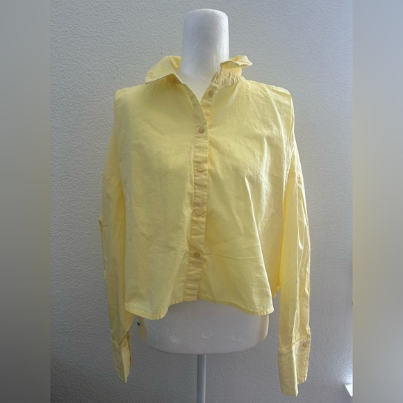 Vero Moda Yellow Cape top Relaxed Fit 100% cotton - Picture 1 of 8